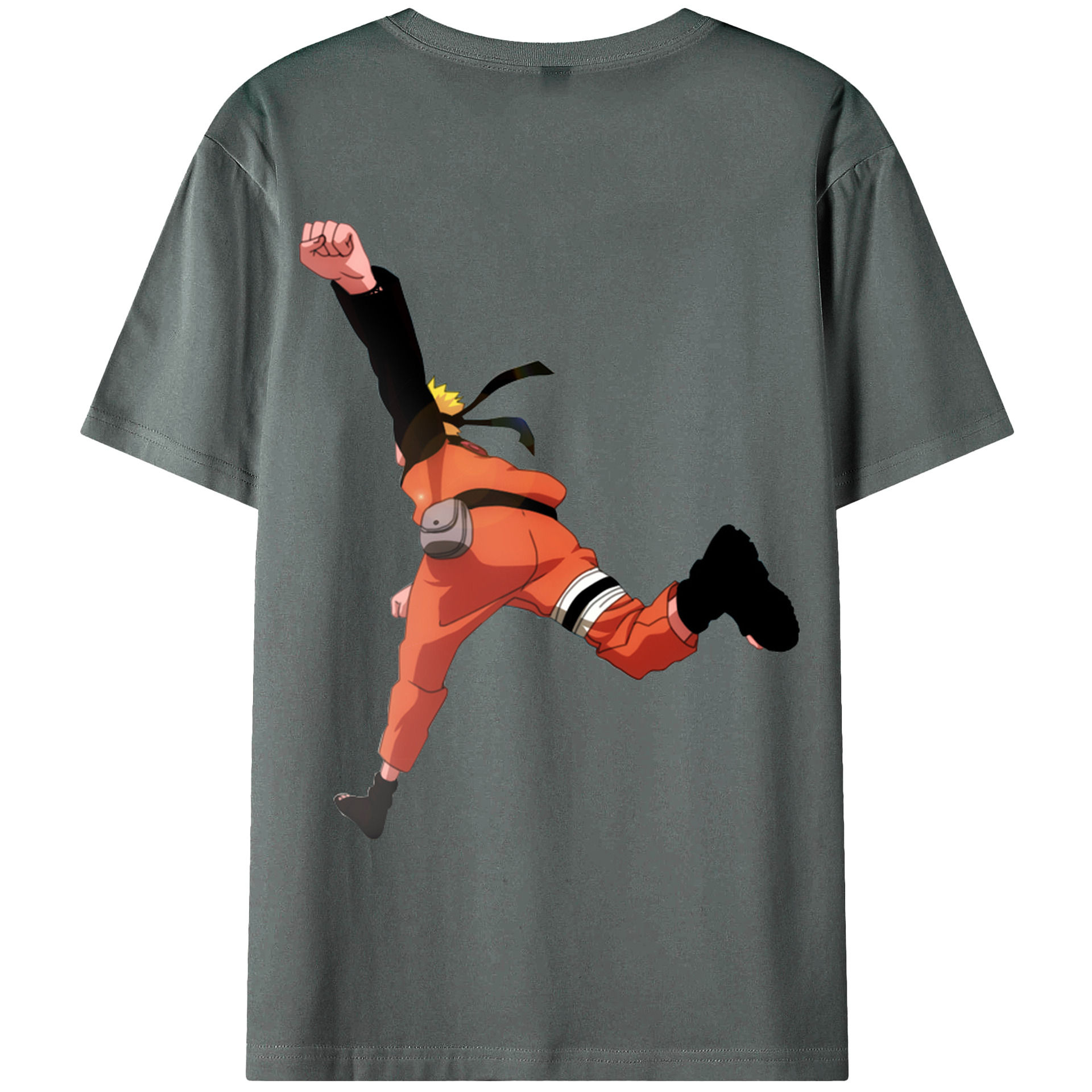 （画像用） NARUTO -ナルト- うずまき ナルト Uzumaki Naruto 綿100％ メンズ半袖Tシャツ（バックプリント） 通気性